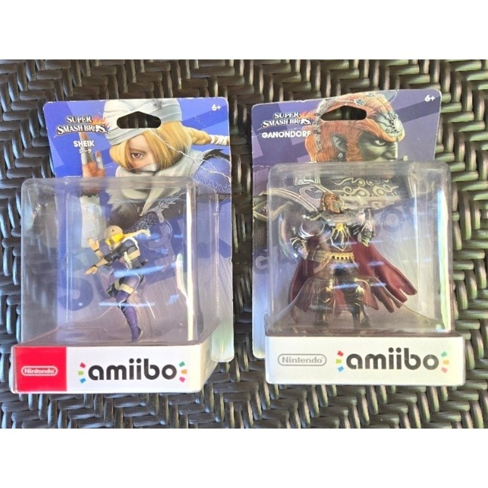 Nintendo Super Smash Bros Amiibo Figure Lot - Ganondorf & Sheik
